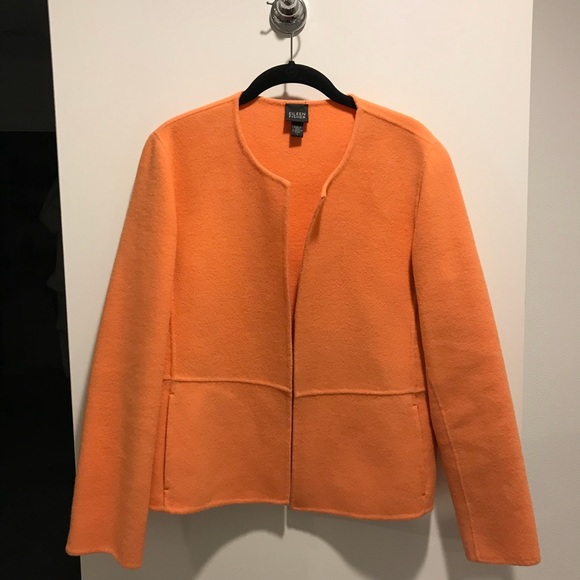 Eileen Fisher Orange Wool Jacket Coat 
